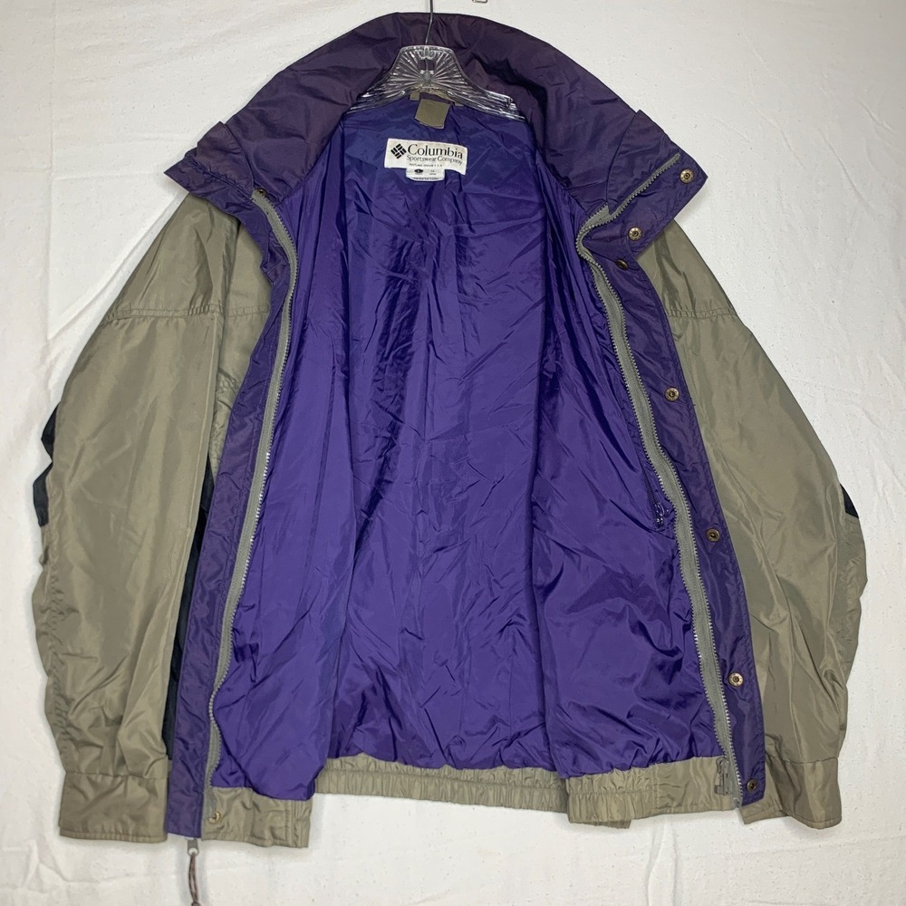 Columbia men's Windbreaker Large Nylon Jacket Vintage Bugaboo Green Gray
